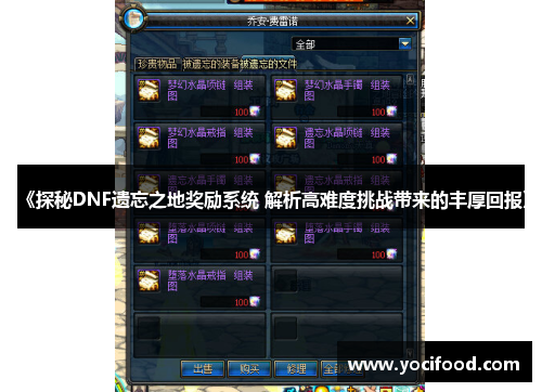 《探秘DNF遗忘之地奖励系统 解析高难度挑战带来的丰厚回报》